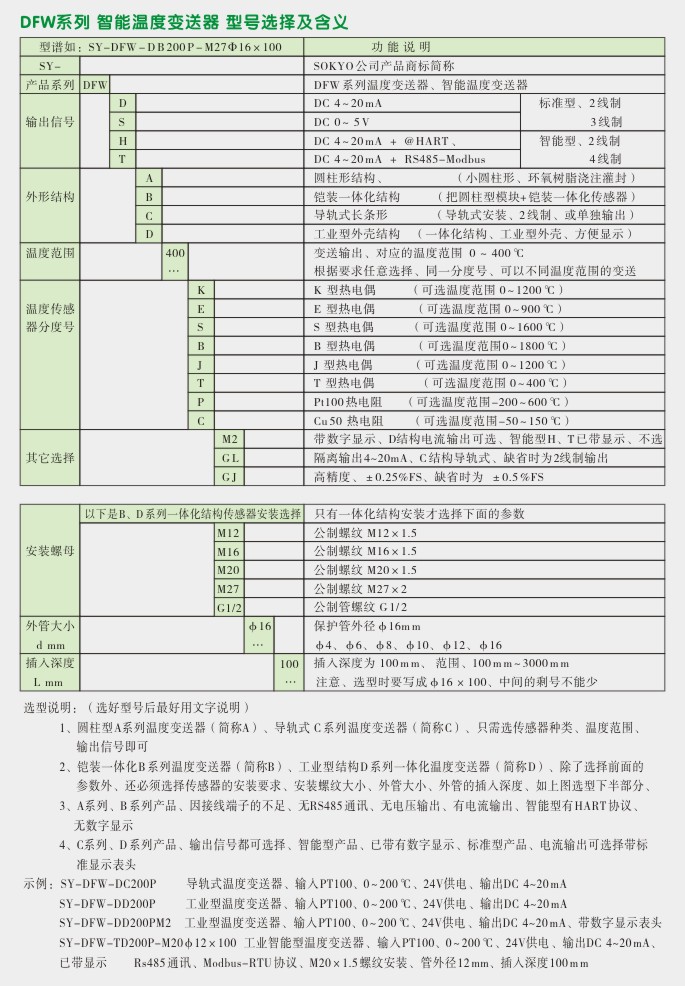 导轨式温度变送器,DFW通讯温度变送器选型图 导轨式温度变送器,DFW通讯温度变送器选型图